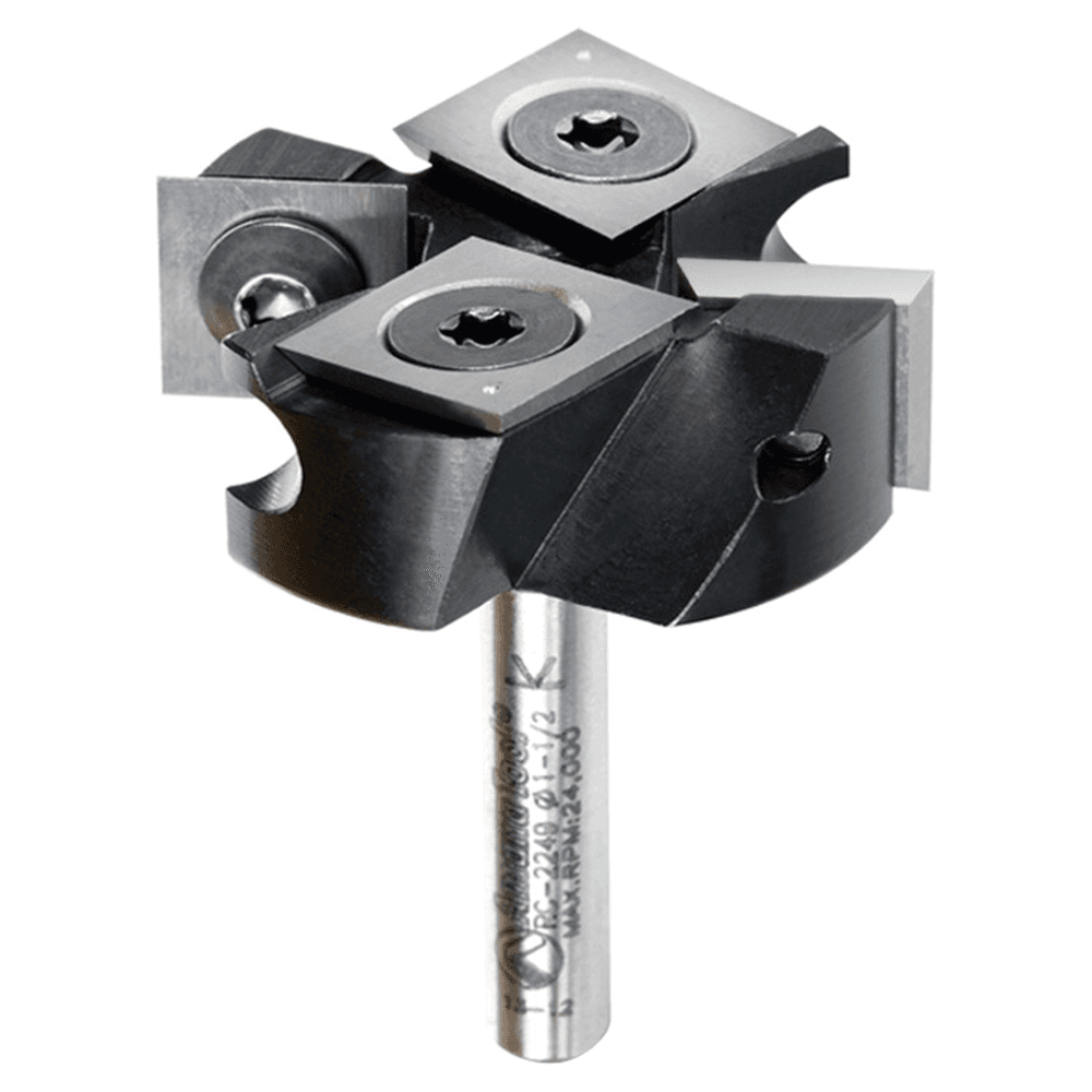 1-1/2" Dia x 1/2" Insert Carbide Mini Spoilboard Surfacing, Rabbeting, Flycutter, Slab Leveler/Surface Planer Router Bit, 1/4" Shank Main - Image