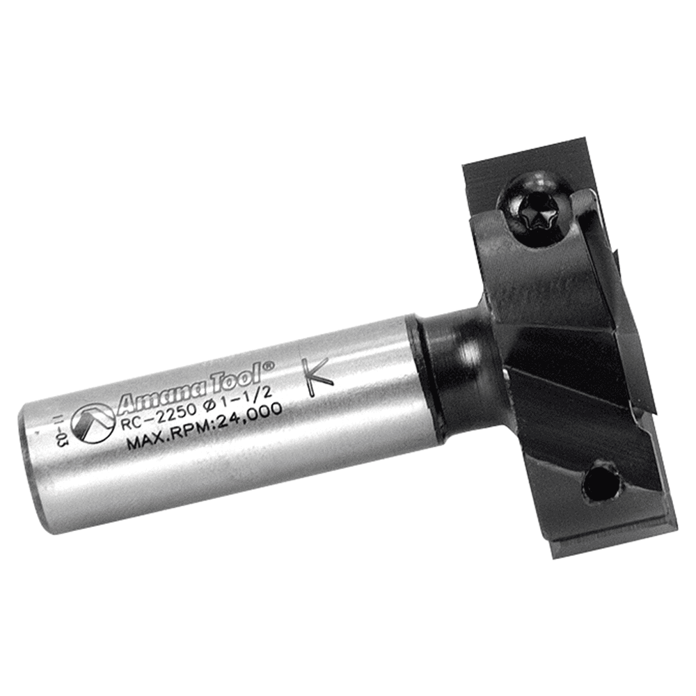 1-1/2" Dia x 1/2" Insert Carbide Mini Spoilboard Surfacing, Rabbeting, Flycutter, Slab Leveler/Surface Planer Router Bit, 1/2" Shank Alt 2 - Image