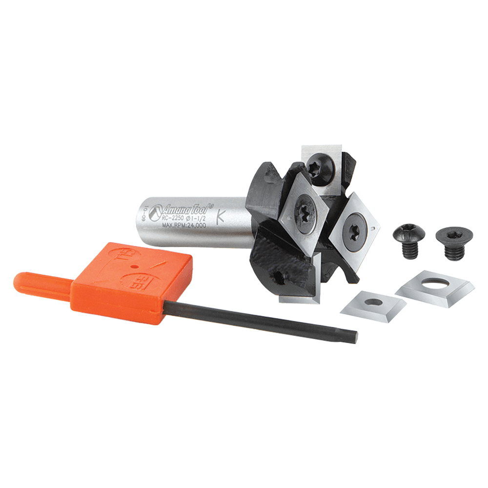 1-1/2" Dia x 1/2" Insert Carbide Mini Spoilboard Surfacing, Rabbeting, Flycutter, Slab Leveler/Surface Planer Router Bit, 1/2" Shank Alt 3 - Image