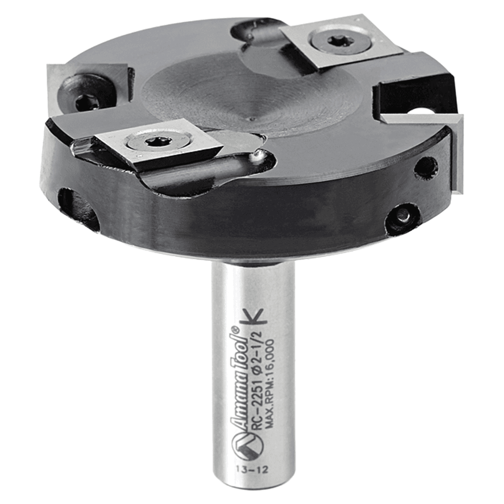 2-1/2" Dia x 15/32" Insert Carbide Spoilboard Surfacing, Rabbeting, Flycutter, Slab Leveler/Surface Planer Router Bit, 1/2" Shank Main - Image