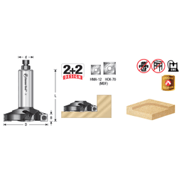 3-5/32" Dia x 15/32" CNC Insert Carbide Spoilboard Surfacing, Rabbeting, Flycutter, Slab Leveler/Surface Planer 2+2 Flute, Design, 3/4" Shank Alt 1 - Image