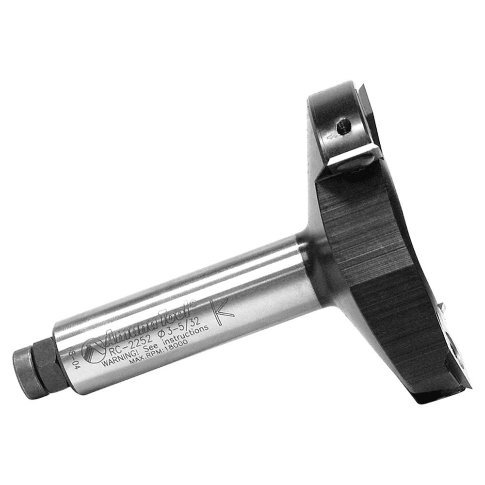 3-5/32" Dia x 15/32" CNC Insert Carbide Spoilboard Surfacing, Rabbeting, Flycutter, Slab Leveler/Surface Planer 2+2 Flute, Design, 3/4" Shank Alt 2 - Image