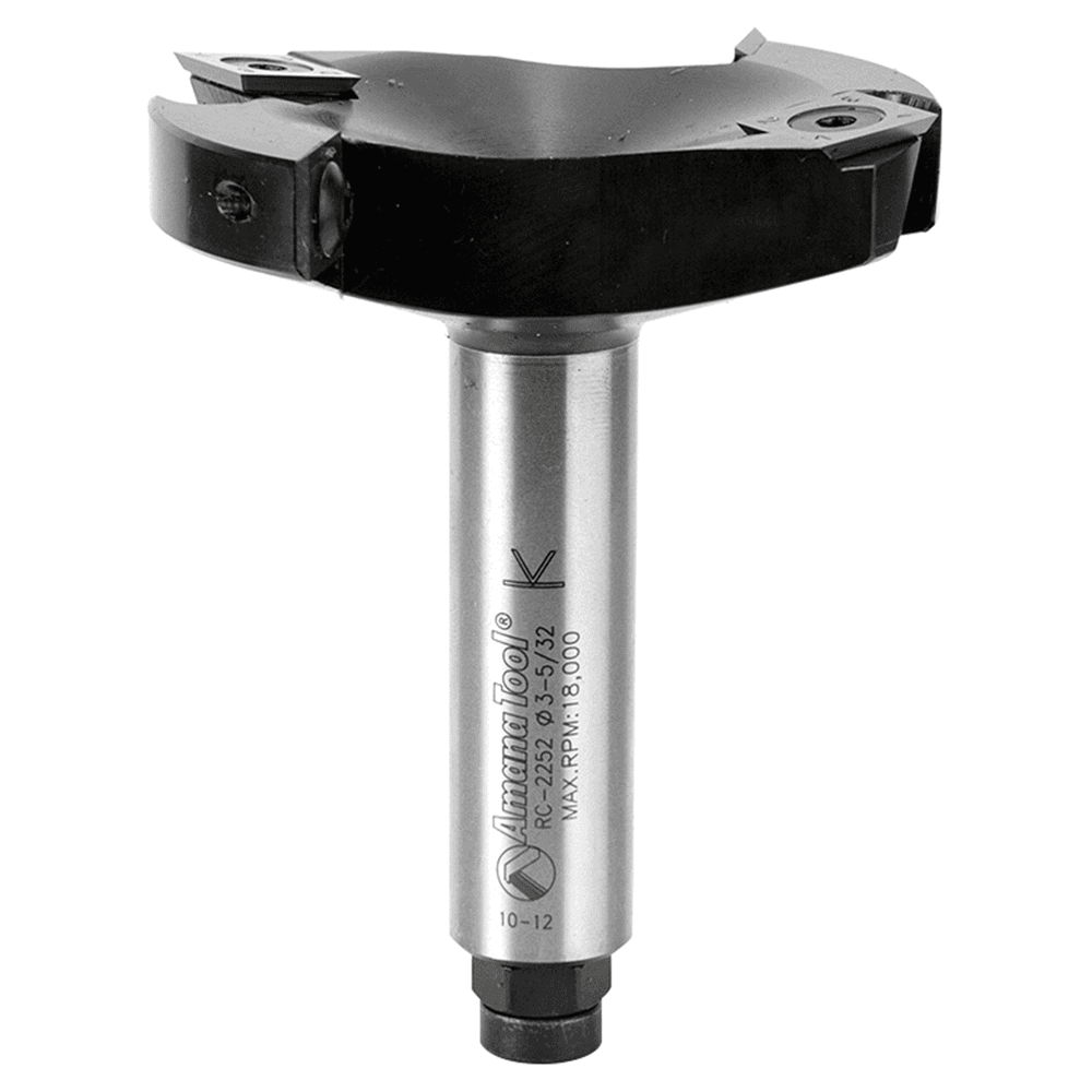 3-5/32" Dia x 15/32" CNC Insert Carbide Spoilboard Surfacing, Rabbeting, Flycutter, Slab Leveler/Surface Planer 2+2 Flute, Design, 3/4" Shank Main - Image