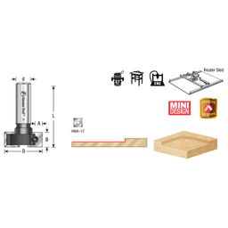 1-1/4" Dia x 15/32" Insert Carbide Mini Spoilboard Surfacing, Rabbeting, Flycutter, Slab Leveler/Surface Planer Router Bit, 1/2" Shank Alt 1 - Image