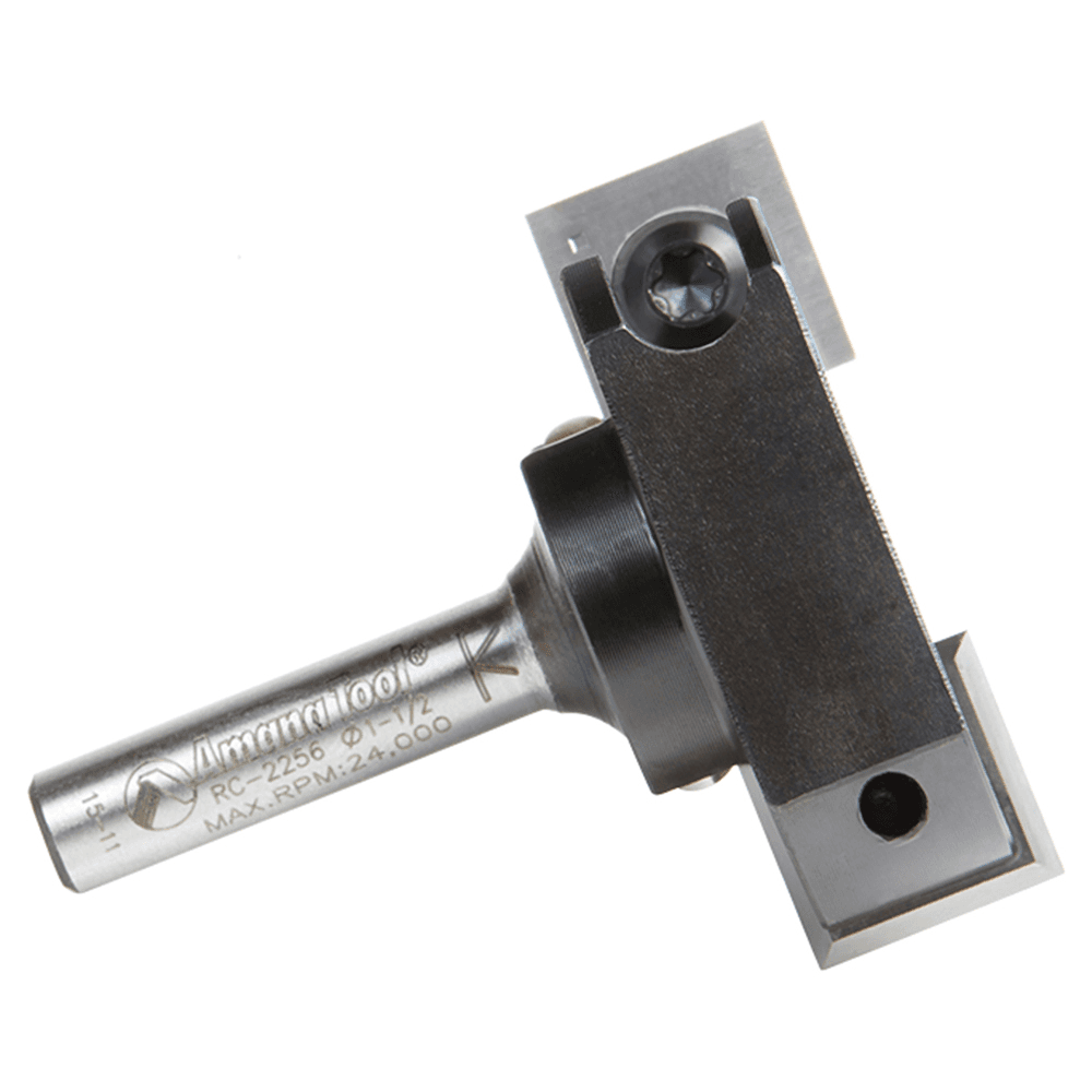 1-1/2" Dia x 15/32" Insert Carbide Mini Spoilboard Surfacing, Rabbeting, Flycutter, Slab Leveler/Surface Planer Router Bit, 6mm Shank Alt 2 - Image