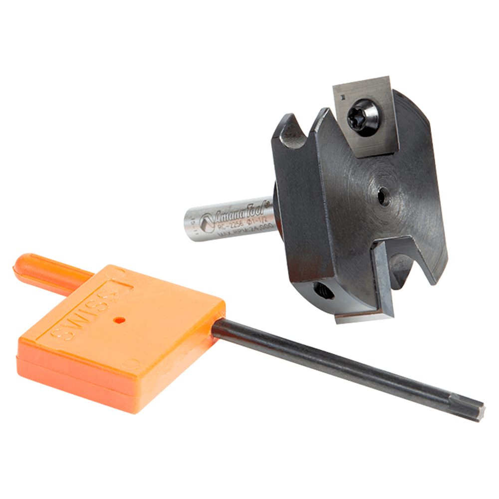 1-1/2" Dia x 15/32" Insert Carbide Mini Spoilboard Surfacing, Rabbeting, Flycutter, Slab Leveler/Surface Planer Router Bit, 6mm Shank Alt 3 - Image