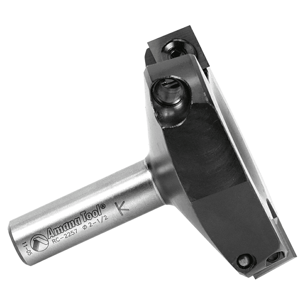 2-1/2" x 2-1/2" Insert Spoilboard Surfacing/Rabbeting/Flycutter/Slab Leveler/Surface Planer Router Bit, 1/2" Shank - Alt Image 1