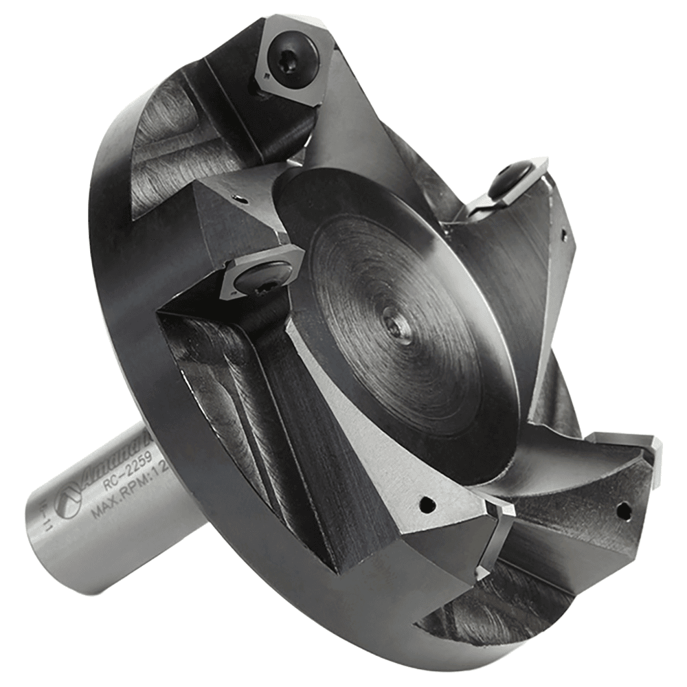 RC-2259 3-27/32" x 1-7/32" CNC Insert Carbide 5 Wing/Flute, Heavy Duty Spoilboard Plunging, Surfacing, Planing, Flycutter/Slab Leveler Router Bit, 3/4" Shank Alt 5 - Image