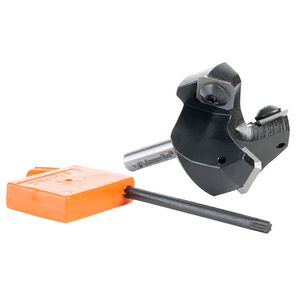 RC-2265-M 1-1/2" x 3/4" CNC Insert Carbide 3 Wing/Flute, Heavy Duty Spoilboard Plunging, Surfacing, Planing, Flycutter/Slab Leveler Router Bit, 6mm Shank Alt 4 - Image