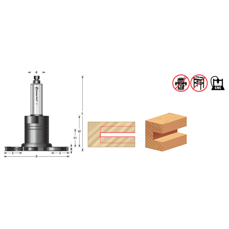 RC-2340 4-3/4" x 4mm-15.5mm x 3/4" Shank CNC Insert Adjustable Grooving Alt 2 - Image