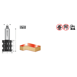 2" Dia x 2-13/64" CNC Rough Rabbeting/Sizing Insert Router Bit, 3/4" Shank Alt 3 - Image