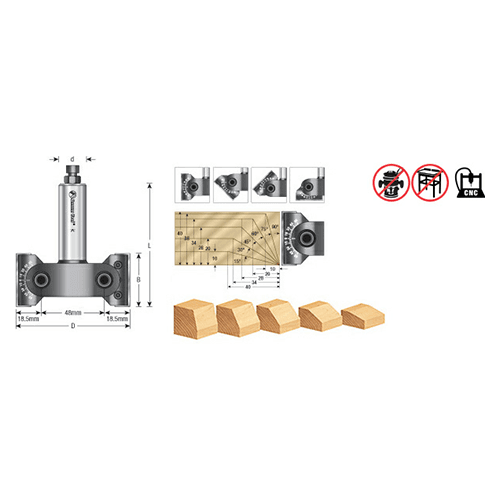RC-2370 85mm x 40mm Insert Adjustable Chamfer, 3/4" Shank Alt 1 - Image