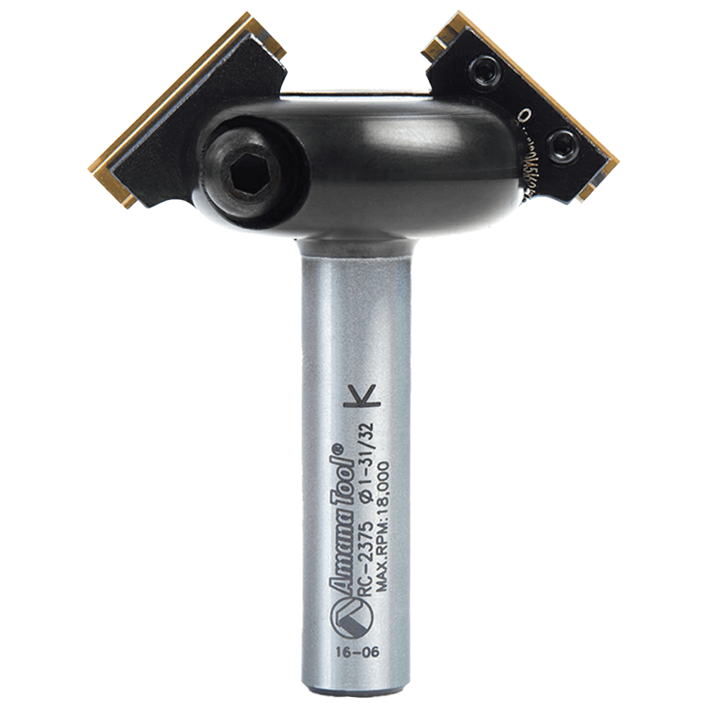 2" Dia x 31/32" In-Bevel Insert Adjustable Chamfer Router Bit for CNC Handheld/Router Table, 1/2" Shank Alt 1 - Image