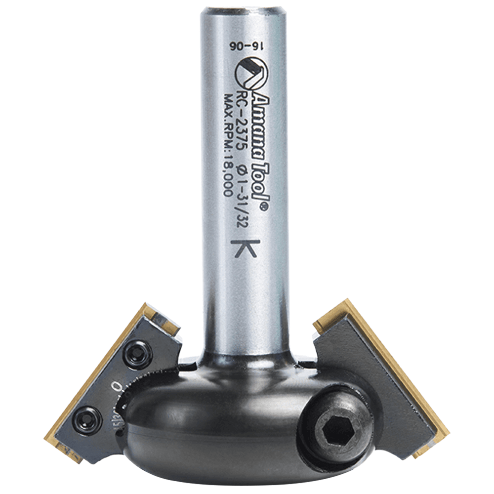 2" Dia x 31/32" In-Bevel Insert Adjustable Chamfer Router Bit for CNC Handheld/Router Table, 1/2" Shank Alt 4 - Image