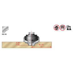 2-1/4" Dia x 1" CNC Insert Multi Profile Step 1 for MDF Cabinet Doors, 3/4" Shank Alt 3 - Image