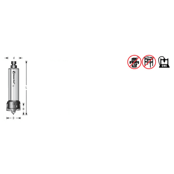 1-5/32" Dia x 45° CNC Carbide Tipped Multi-Face Profile Bit, 3/4" Shank Alt 3 - Image