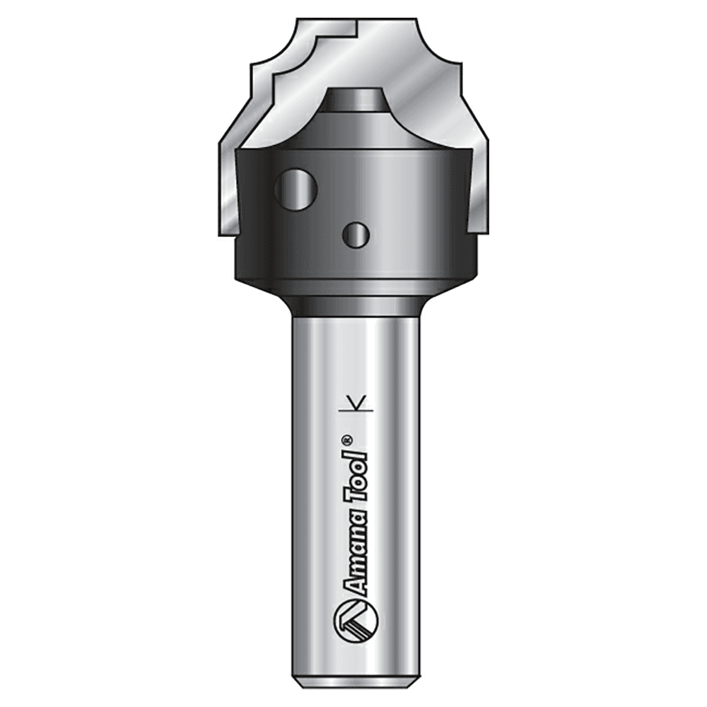 RC-2480 25/32" x 23/64" CNC Insert Nova System Bead Plunge Bit form for MDF/Wood Cabinet Doors, 1/2" Shank Main - Image