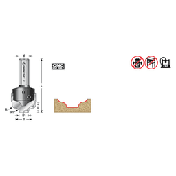 RC-2481 25/32" x 15/32" CNC Insert Nova System Ogee Plunge Bit for MDF/Wood Cabinet Doors, 1/2" Shank Alt 1 - Image