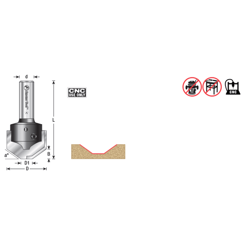 RC-2486 1-11/32" x 21/64" CNC Insert Nova System Traditional Raised Panel Bit, 1/2" Shank for MDF/Wood Cabinet Door Alt 1 - Image
