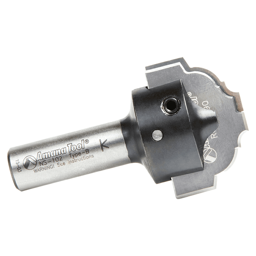 RC-2490 3/4" x 7/16" CNC Insert Nova System Cove/Bead Plunge Bit form for MDF/Wood Cabinet Doors, 1/2" Shank Alt 2 - Image