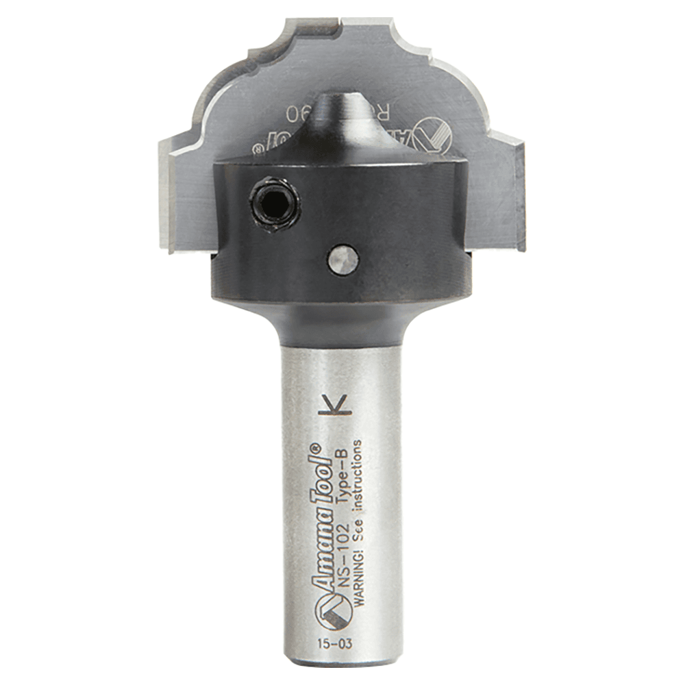 RC-2490 3/4" x 7/16" CNC Insert Nova System Cove/Bead Plunge Bit form for MDF/Wood Cabinet Doors, 1/2" Shank Main - Image