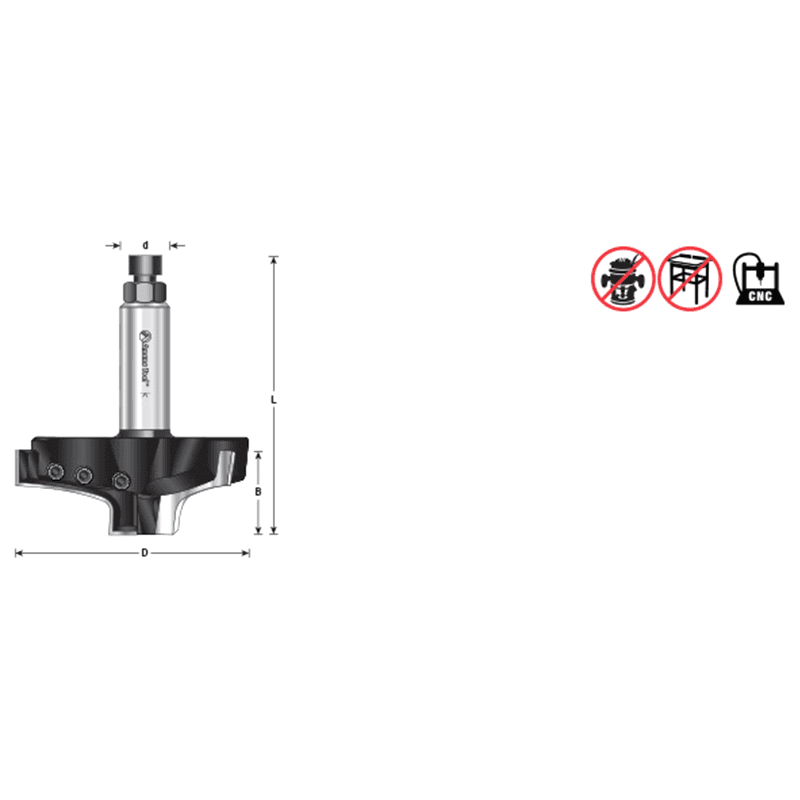 RC-4070 106mm x 20mm Solid Carbide CNC Insert Multi Profile Raised Panel Bit, 3-Flute, 3/4" Shank Alt 1 - Image