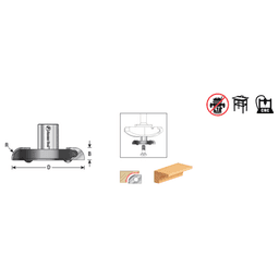 RC-4102 5/16" Radius x 2-1/8" x 23/64" Back Cutter, 2-Flute for CNC Insert Raised Panel RC-4010/RC-4012/RC-4014 Alt 1 - Image
