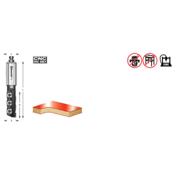 7/8" Dia x 2-7/16" CNC Insert Stagger Tooth Router Bit, 3/4" Shank Alt 1 - Image