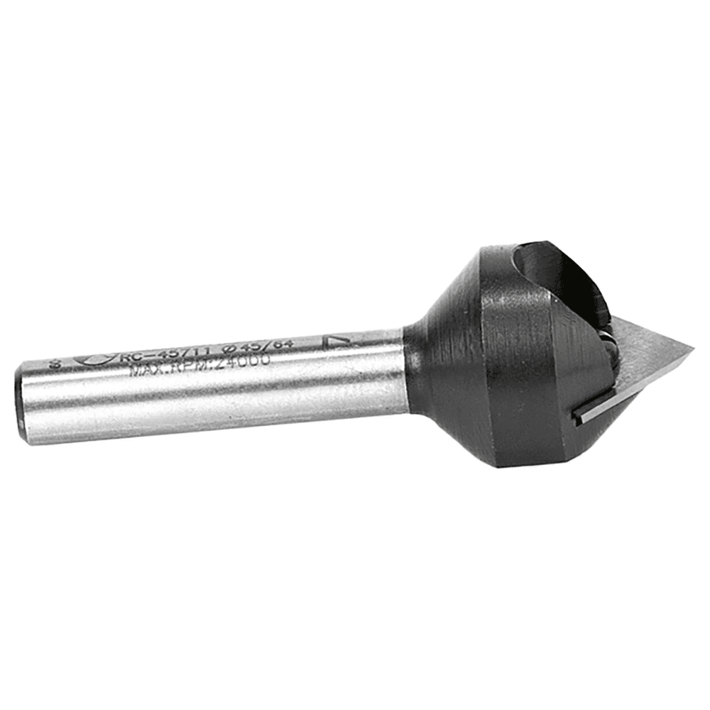 11/16" x 1-61/64" Insert Signmaking V-Groove Router Bit, 1-Flute, 1/4" Shank - Alt Image 1