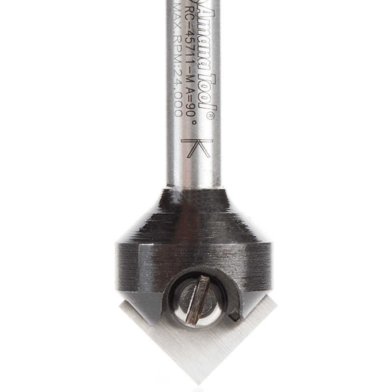 RC-45711-M 17.6mm x 8.5mm 90° In-Tech Insert V-Groove Router Bit, 1-Flute, 6mm Shank Alt 2 - Image