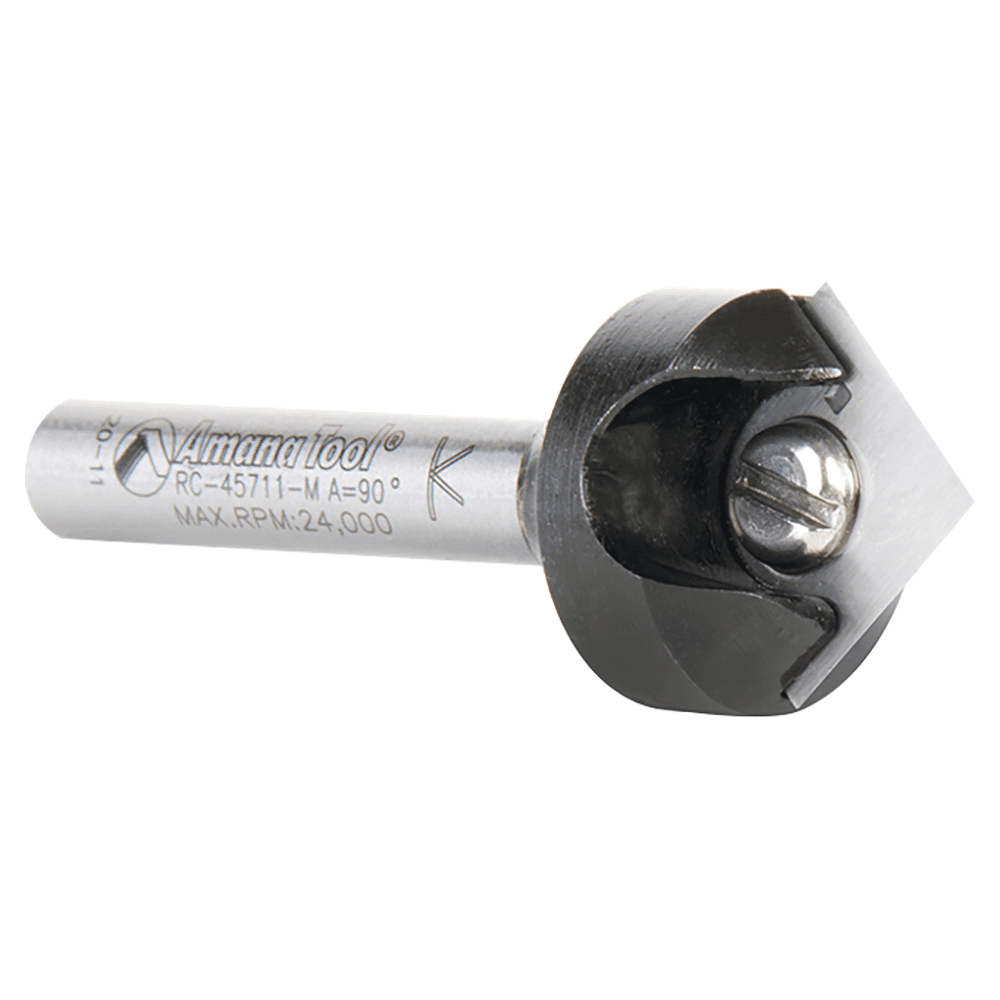 RC-45711-M 17.6mm x 8.5mm 90° In-Tech Insert V-Groove Router Bit, 1-Flute, 6mm Shank Alt 4 - Image