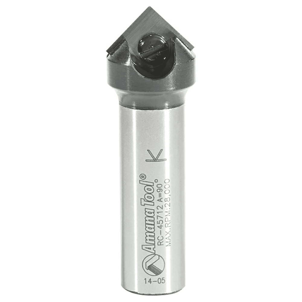 11/16" x 2-3/16" Insert Signmaking V-Groove Router Bit, 1-Flute, 1/2" Shank - Main Image