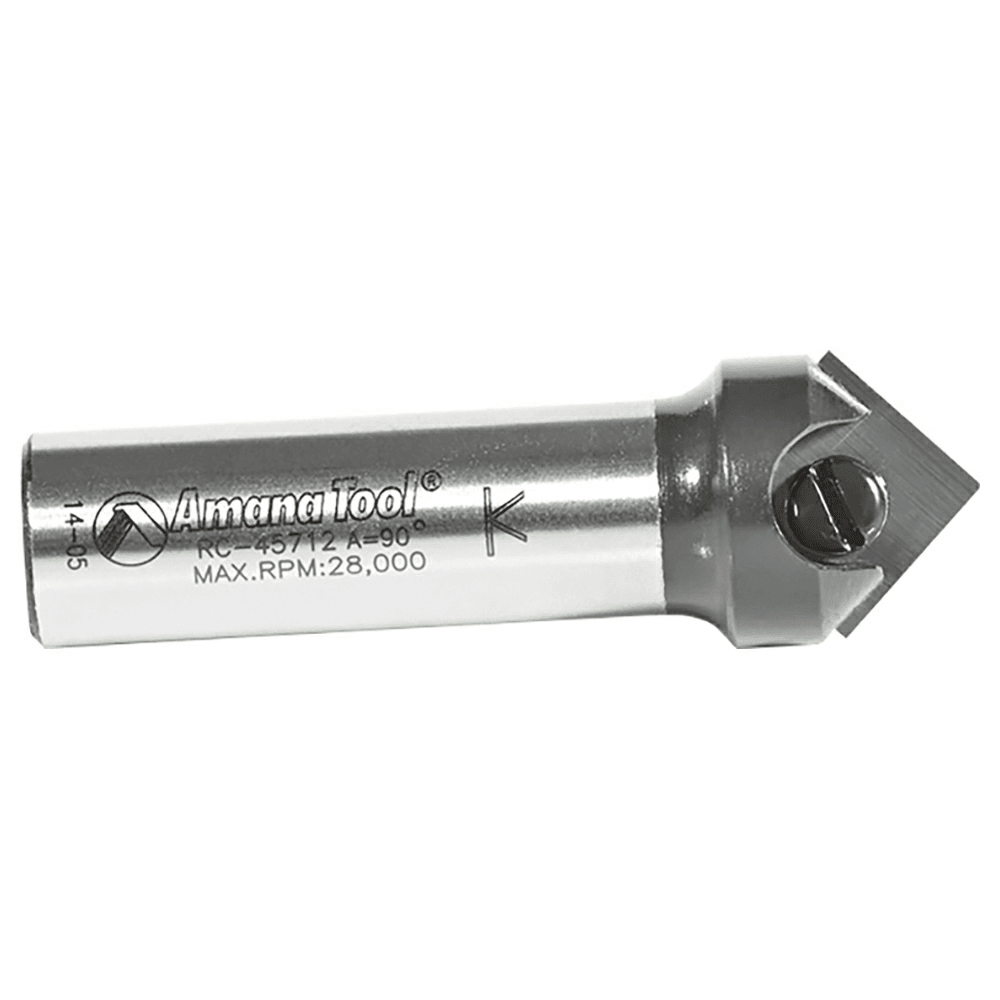 11/16" x 2-3/16" Insert Signmaking V-Groove Router Bit, 1-Flute, 1/2" Shank - Alt Image 1