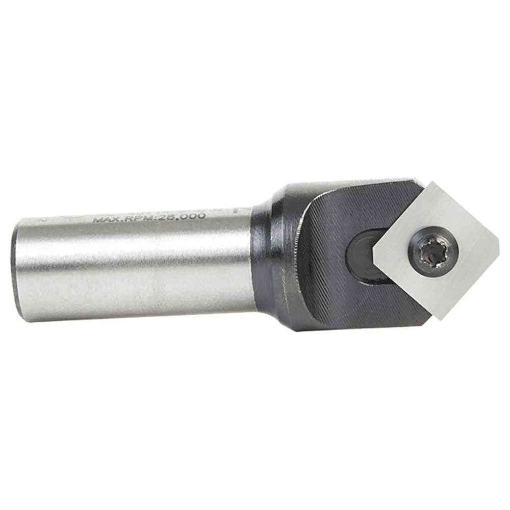 43/64" x 2-9/32" Insert Double Edge Folding V-Groove Router Bit for Shaping Composite Panel, 2-Flute, 1/2" Shank - Alt Image 1