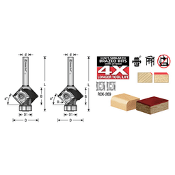 1-5/64" Dia x 3/8" x 1/8" Radius In-Tech Insert Corner Round, 2 Flute, 1/4" Shank Alt 3 - Image