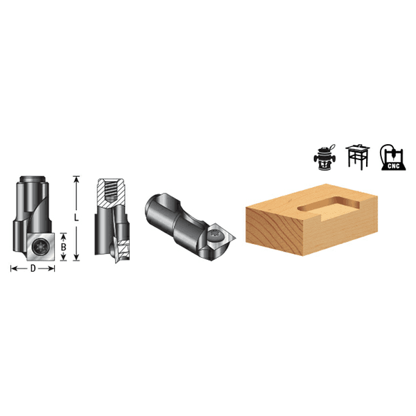 3/4" - 0.015" x 1/4" - 28 Thread Insert Carbide Mortising Screw Cutter, 1 Flute Alt 7 - Image