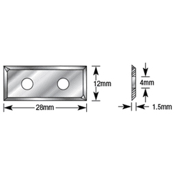 28mm x 12mm x 1.5mm Solid Carbide Miter Fold Insert Knife Alt 1 - Image