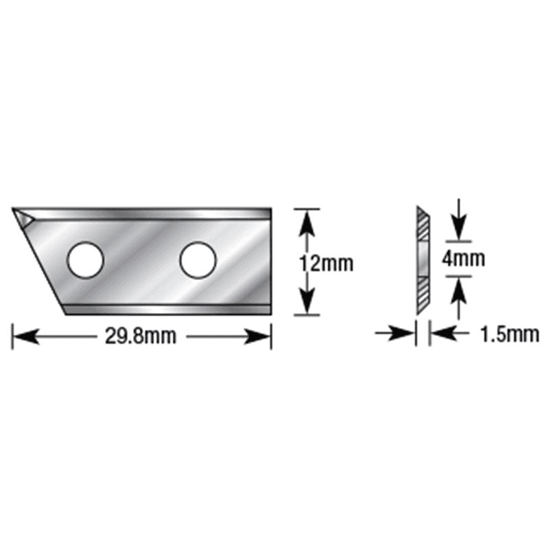 RCK-137 29.8mm x 12mm x 1.5mm Solid Carbide V Groove Insert Knife for C-1106/1107/1009 Alt 1 - Image
