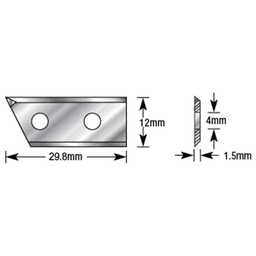 RCK-137 29.8mm x 12mm x 1.5mm Solid Carbide V Groove Insert Knife for C-1106/1107/1009 Alt 1 - Image