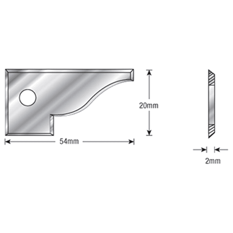 RCK-174 Pair of 2 54mm x 20mm x 2mm Solid Carbide Insert Knives for RC-2362, Pair of 2 Alt 1 - Image