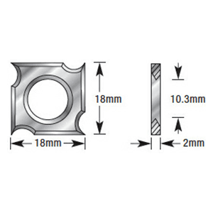 18mm x 18mm x 2mm Solid Carbide 4-Cutting Edges Insert Replacement Knife Alt 1 - Image