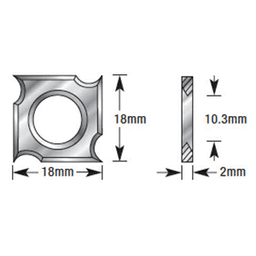 18mm x 18mm x 2mm Solid Carbide 4-Cutting Edges Insert Replacement Knife Alt 1 - Image