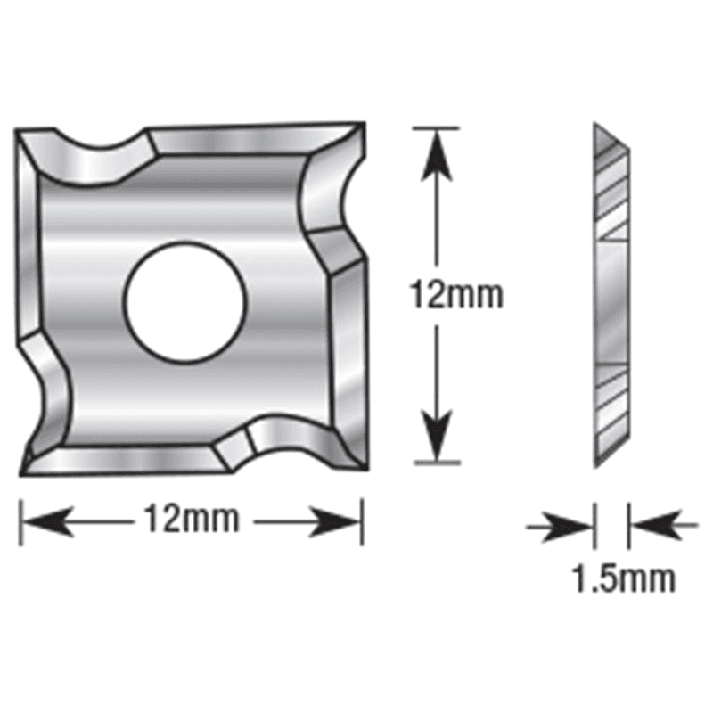 RCK-265 12mm x 12mm x 1.5mm 1/16 Radius Insert Knives for RC-49492, Pair of 2 Alt 1 - Image