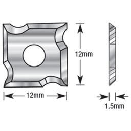 RCK-265 12mm x 12mm x 1.5mm 1/16 Radius Insert Knives for RC-49492, Pair of 2 Alt 1 - Image