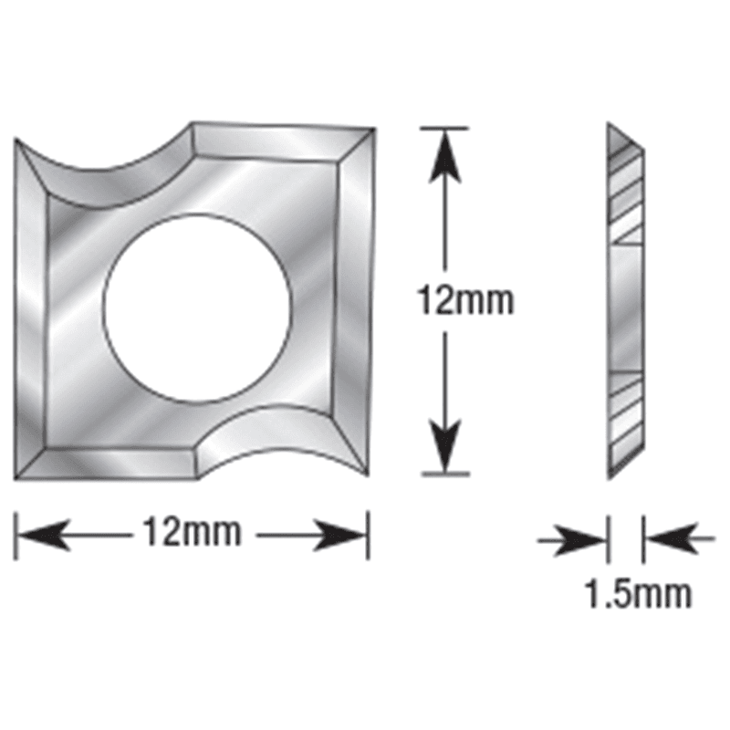 RCK-269 12mm x 12mm x 1.5mm 3mm Radius Insert Knives for RC-49497, Pair of 2 Alt 1 - Image