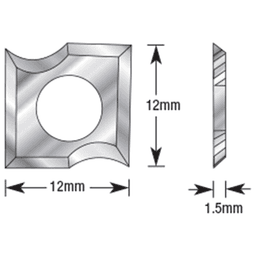 RCK-269 12mm x 12mm x 1.5mm 3mm Radius Insert Knives for RC-49497, Pair of 2 Alt 1 - Image