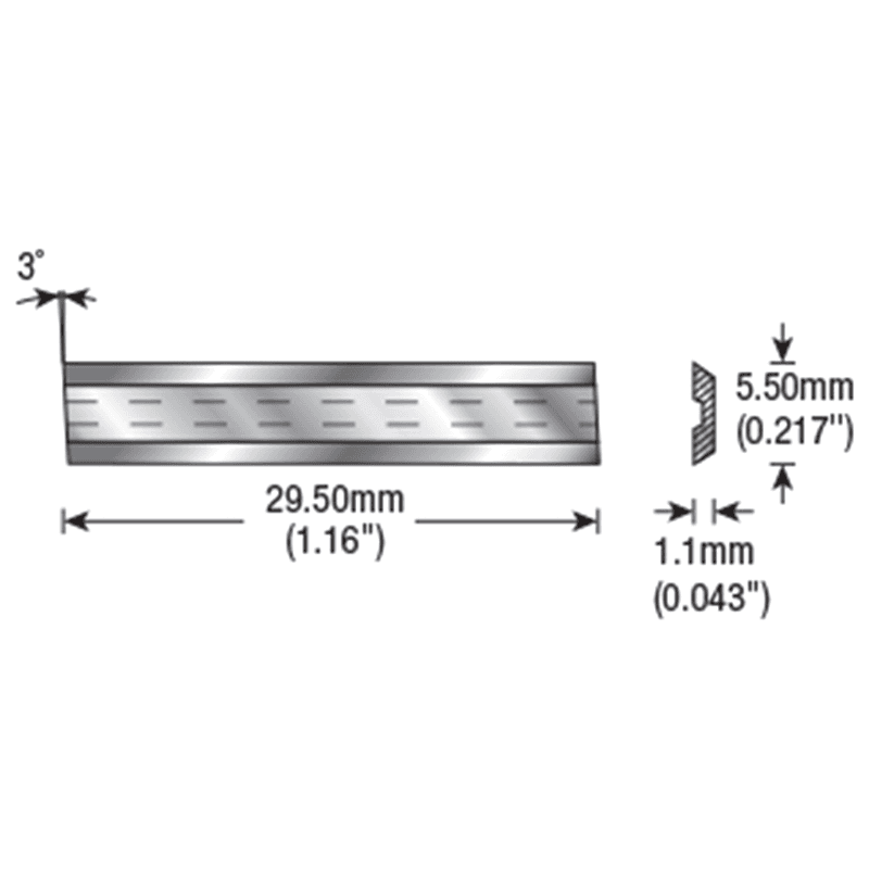 29.5mm x 5.5mm x 1.1mm Solid Carbide 2 Cutting Edges Insert Knife for General Purpose Wood/Chipboard/Plywood Alt 1 - Image