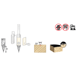 RCK-360 30° x 0.005" Solid Carbide V-Tip Insert Engraving Knife for In-Groove System Alt 1 - Image