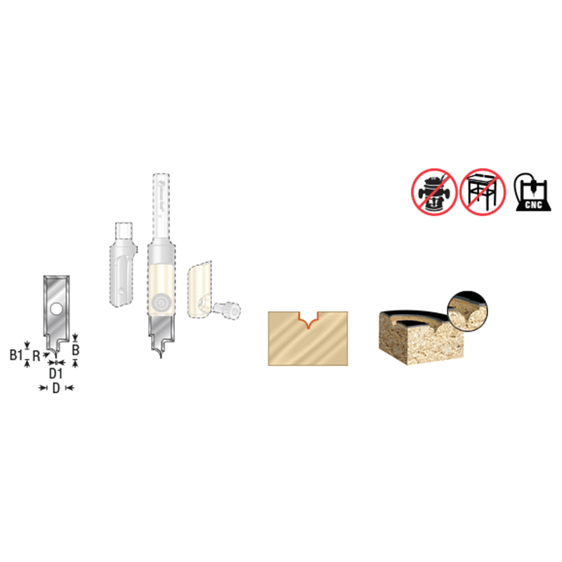 RCK-416 7/64" x 1/8" Radius Solid Carbide Point Round Over Insert Engraving Knife for In-Groove System Alt 1 - Image
