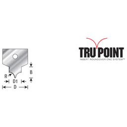 RCK-472 7/8" x 3/16" Radius Solid Carbide Insert Knife for Tru Point Roundover Insert CNC System Alt 1 - Image